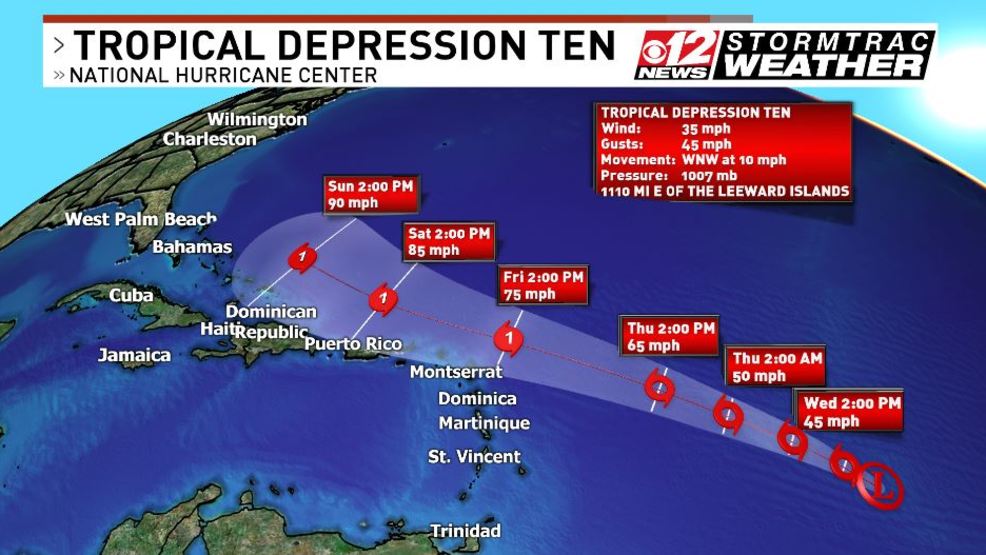 Tropical Storm Imelda forms near Texas, Tropical Depression Ten in