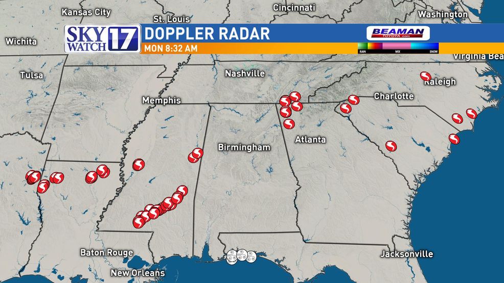 More than 50 reports of tornadoes come in from across the south