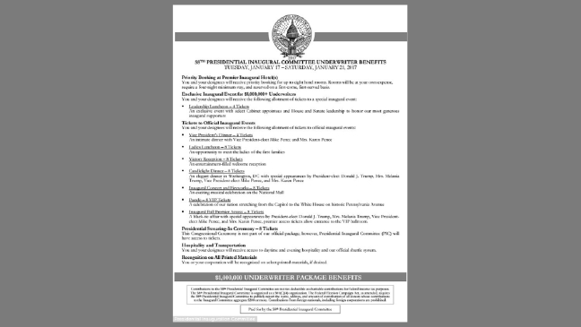 PHOTOS: Ticket packages for exclusive Trump inauguration events released 