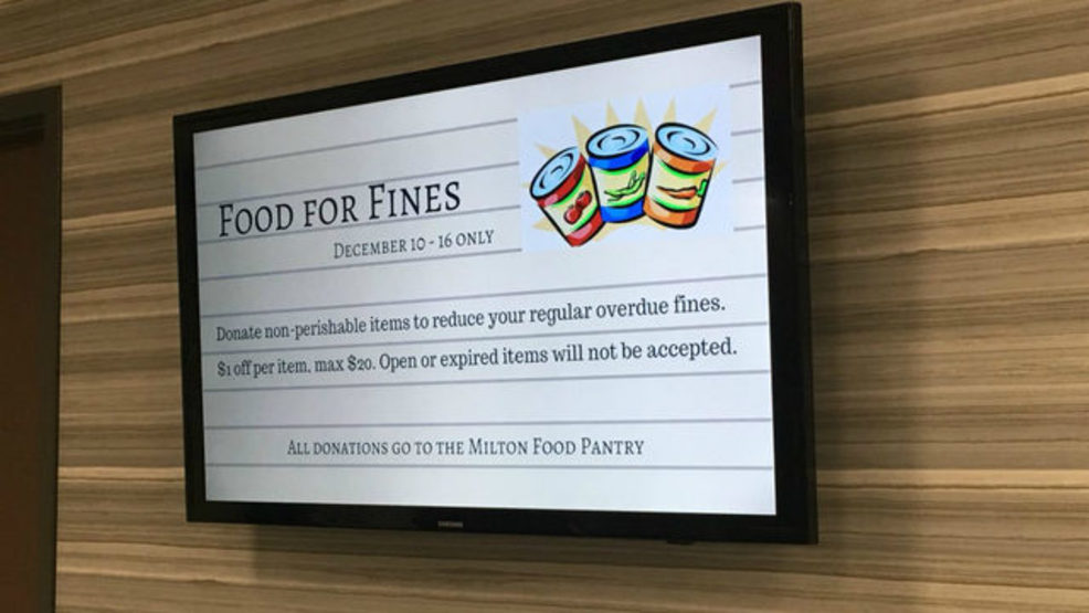 Milton Public Library Offers Food For Fines Wmsn