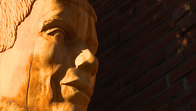 In Case You Missed It on KOMONews.com earlier this week: As the Seahawks sharpen their talons for next week's playoff game, a local artist is sharpening his blade in tribute.