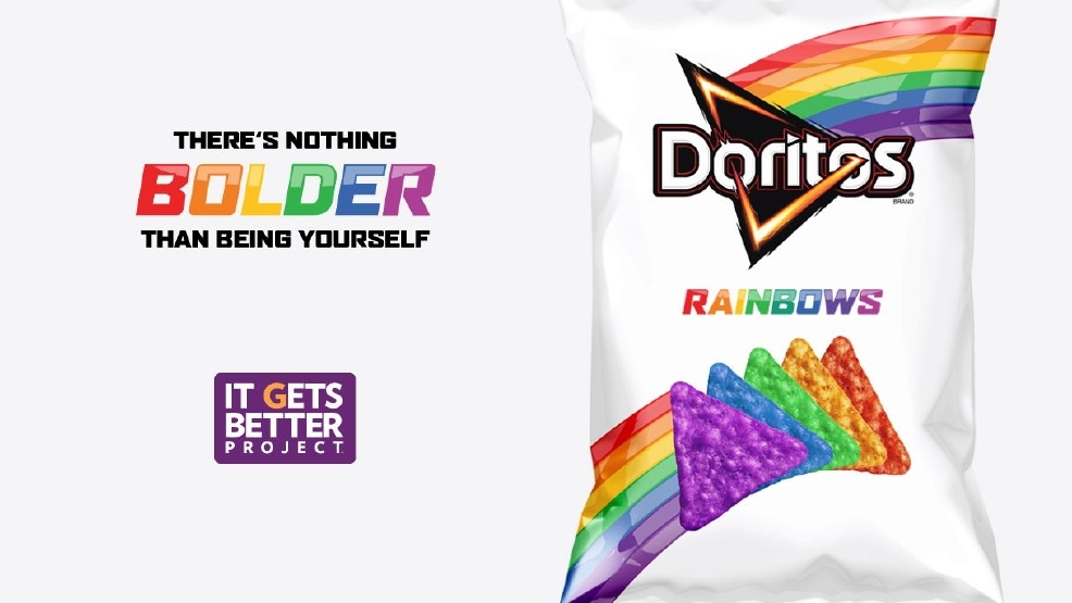 A new way to taste the rainbow: Doritos supports LGBT cause with colorful  chips | KUTV